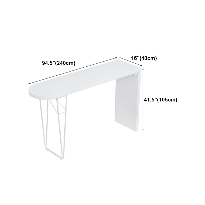 Solid Wood Bar Table Contemporary Bar Table with Sled Base in White