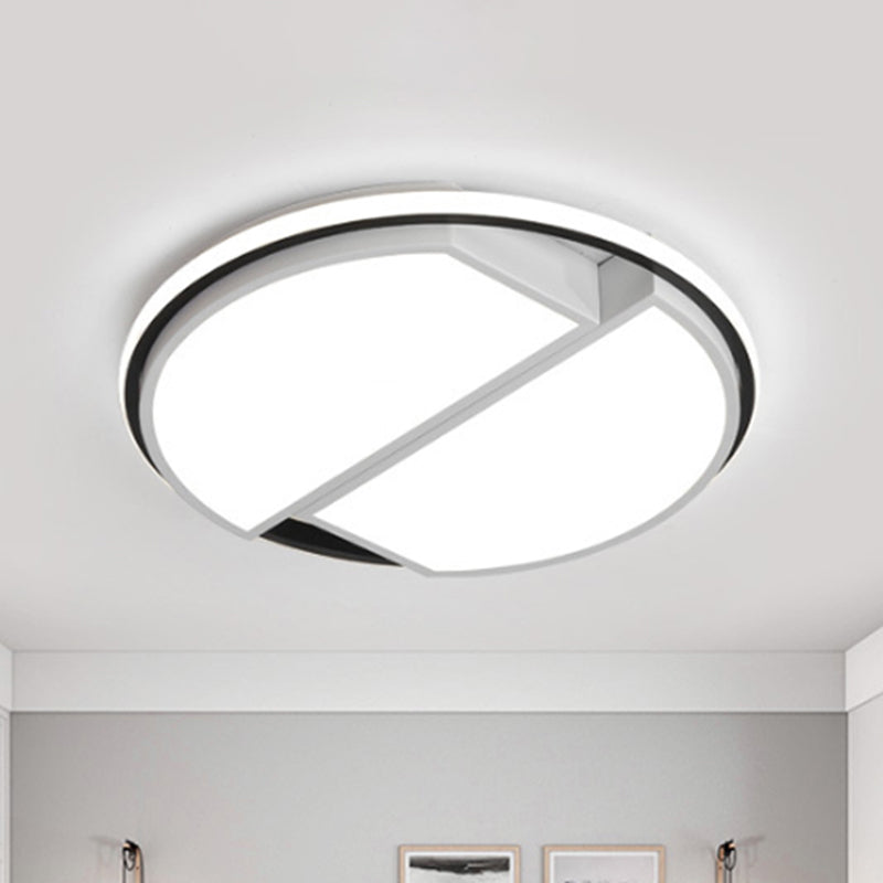 Luminaire encastré rond blanc avec abat-jour en acrylique, LED en métal Simple, montage encastré au plafond de 16 "/19.5" de diamètre pour chambre à coucher