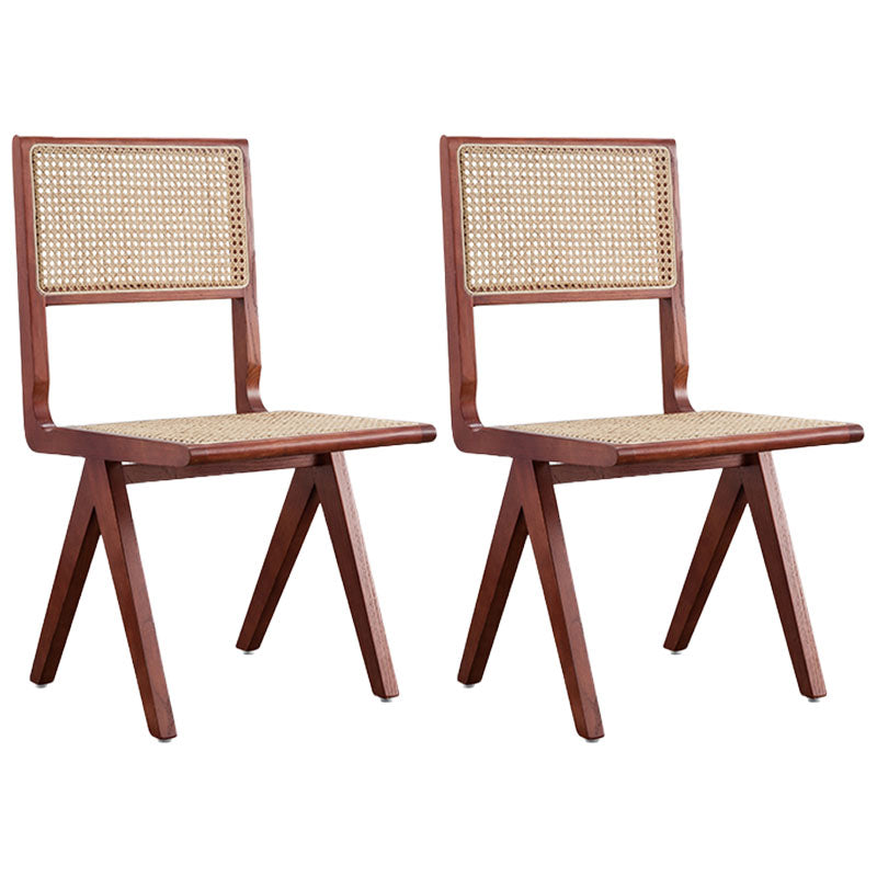 Modern Wicker Dining Chairs for Home Armless Open Back Dining Side Chair