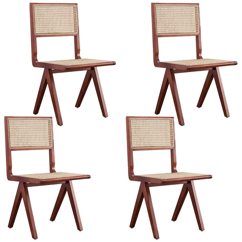 Modern Wicker Dining Chairs for Home Armless Open Back Dining Side Chair