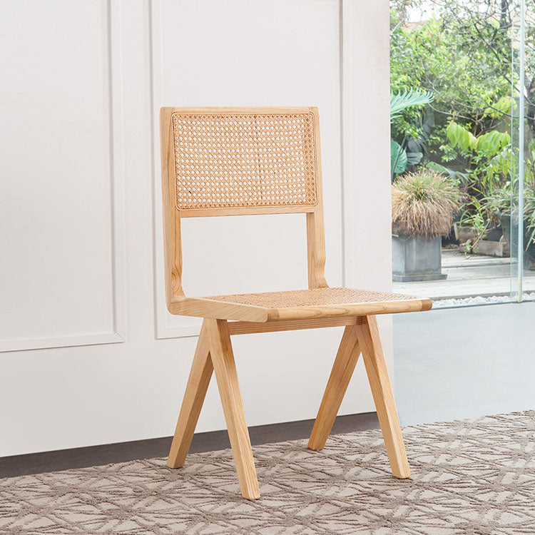 Modern Wicker Dining Chairs for Home Armless Open Back Dining Side Chair