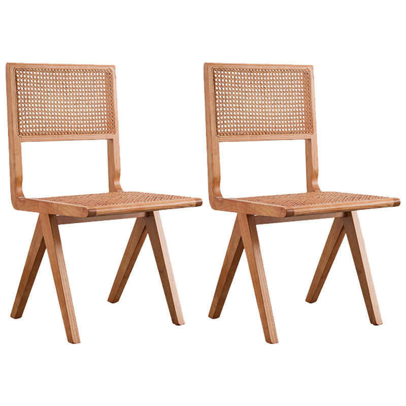 Modern Wicker Dining Chairs for Home Armless Open Back Dining Side Chair