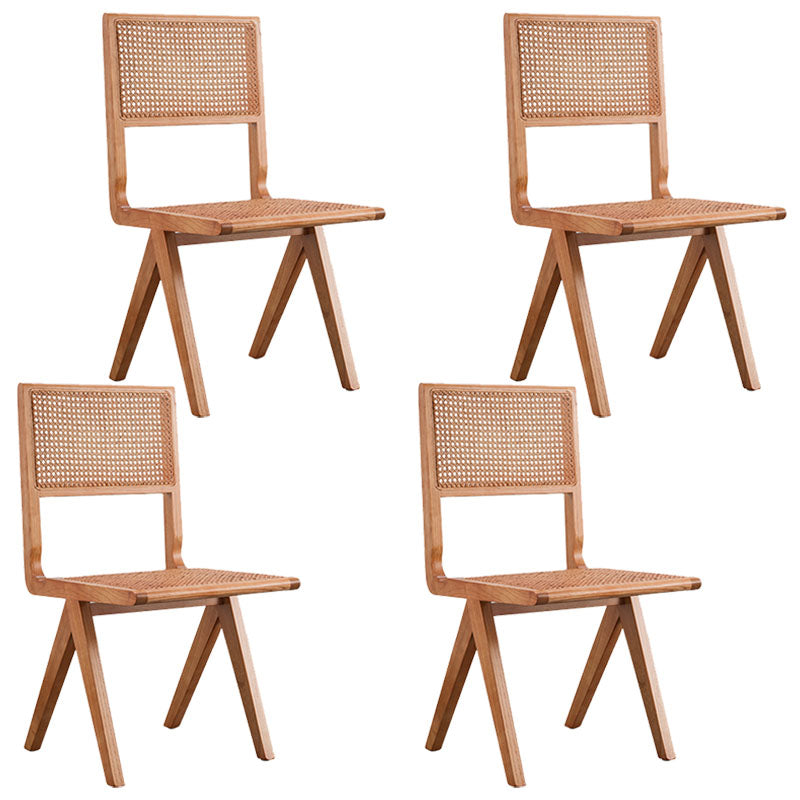 Modern Wicker Dining Chairs for Home Armless Open Back Dining Side Chair