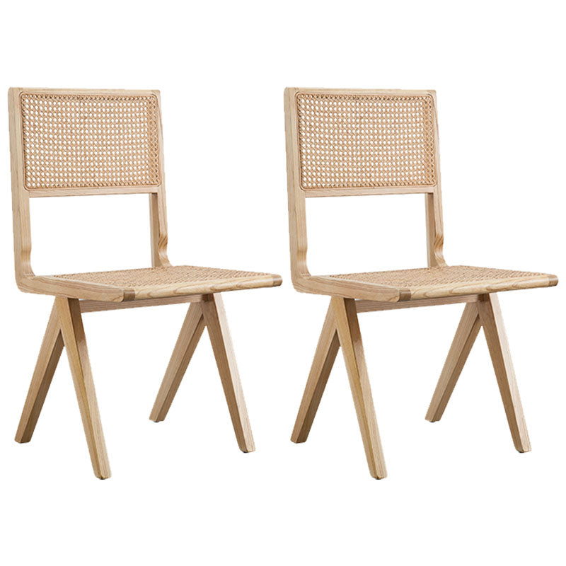 Modern Wicker Dining Chairs for Home Armless Open Back Dining Side Chair