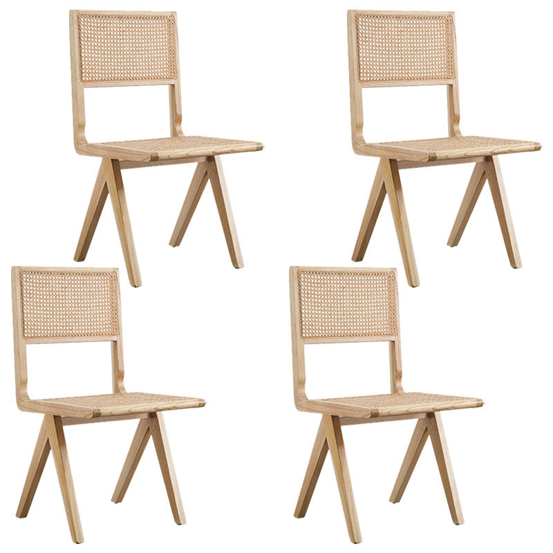 Modern Wicker Dining Chairs for Home Armless Open Back Dining Side Chair