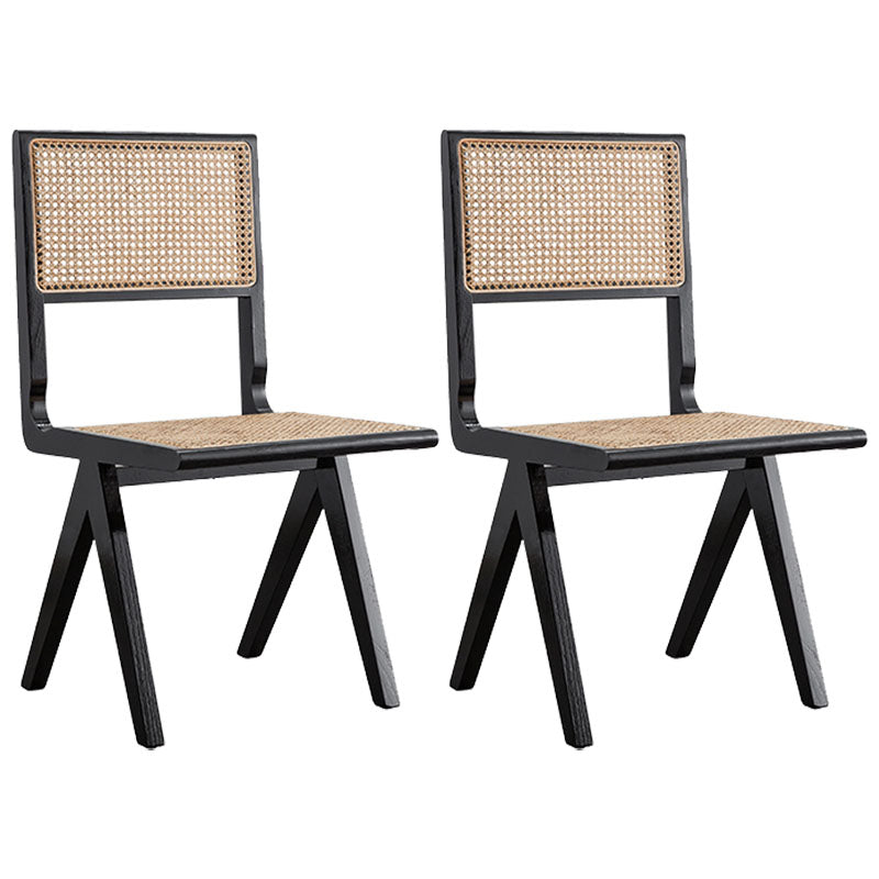 Modern Wicker Dining Chairs for Home Armless Open Back Dining Side Chair