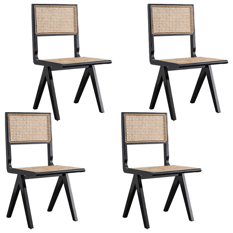 Modern Wicker Dining Chairs for Home Armless Open Back Dining Side Chair