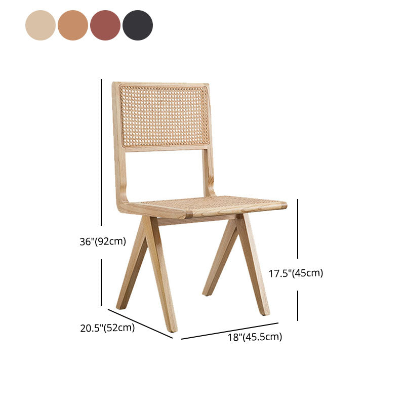 Modern Wicker Dining Chairs for Home Armless Open Back Dining Side Chair