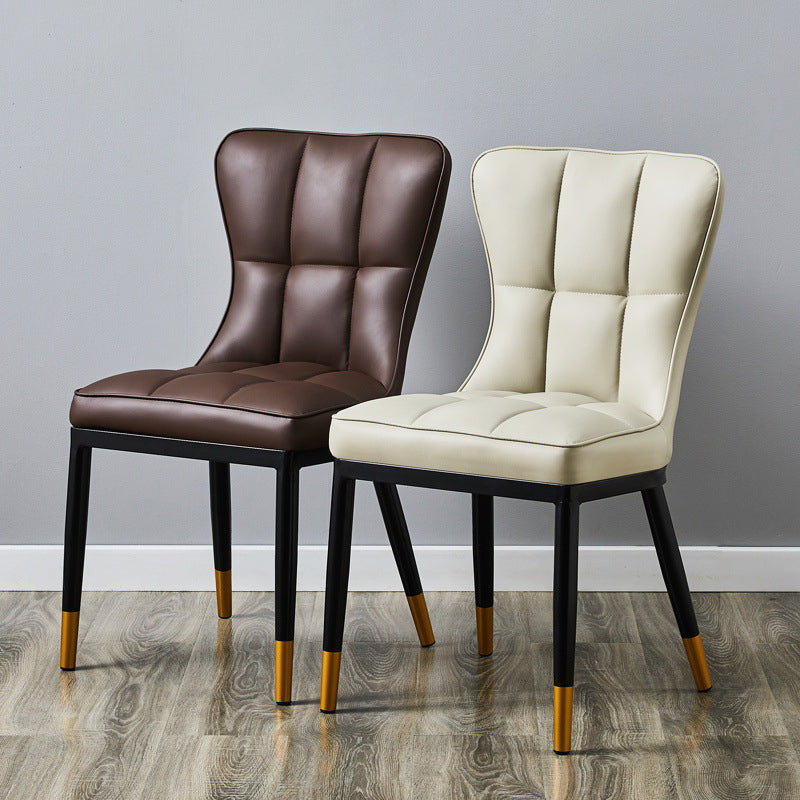 Scandinavian Upholstered Side Chair Armless Solid Back Chairs