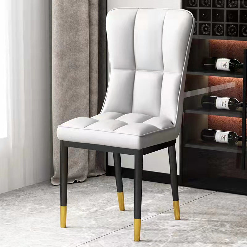 Scandinavian Upholstered Side Chair Armless Solid Back Chairs