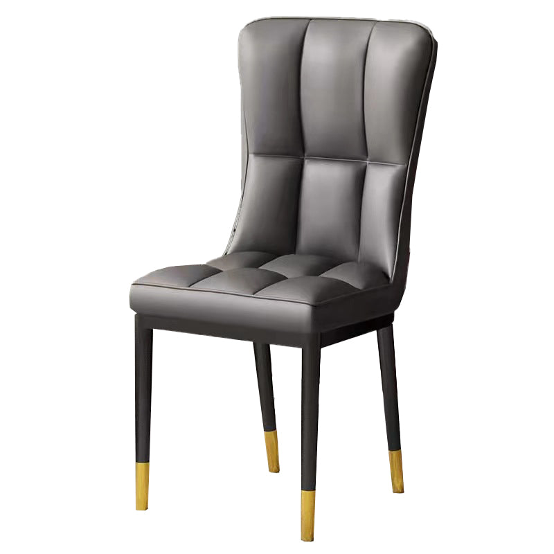 Scandinavian Upholstered Side Chair Armless Solid Back Chairs