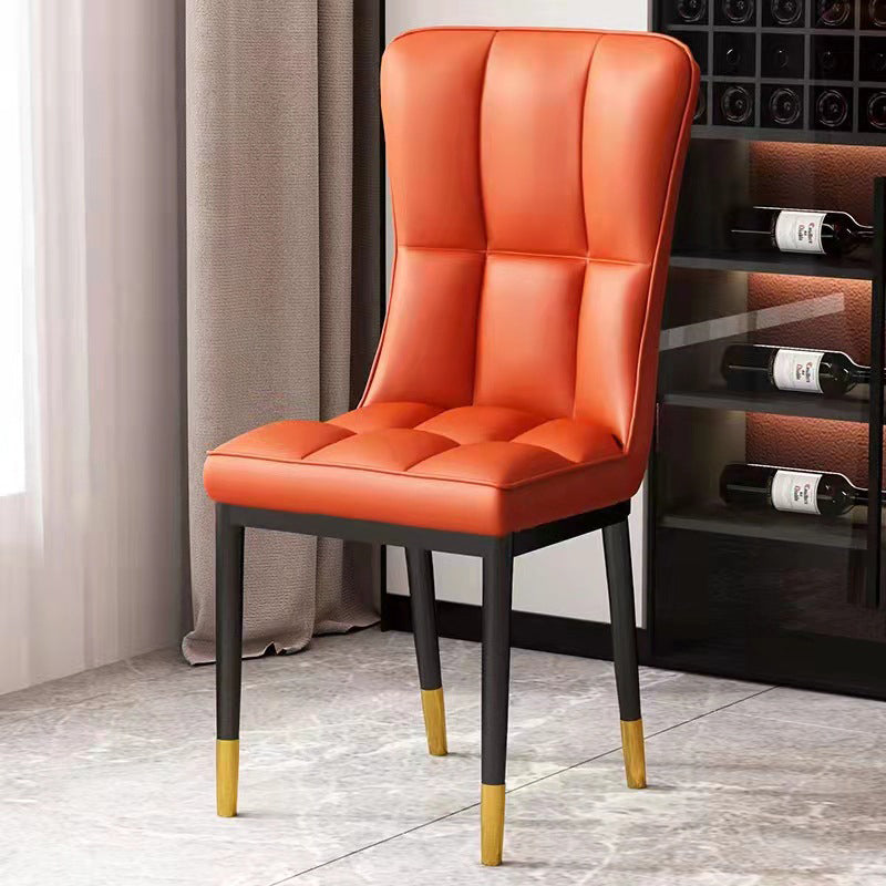 Scandinavian Upholstered Side Chair Armless Solid Back Chairs