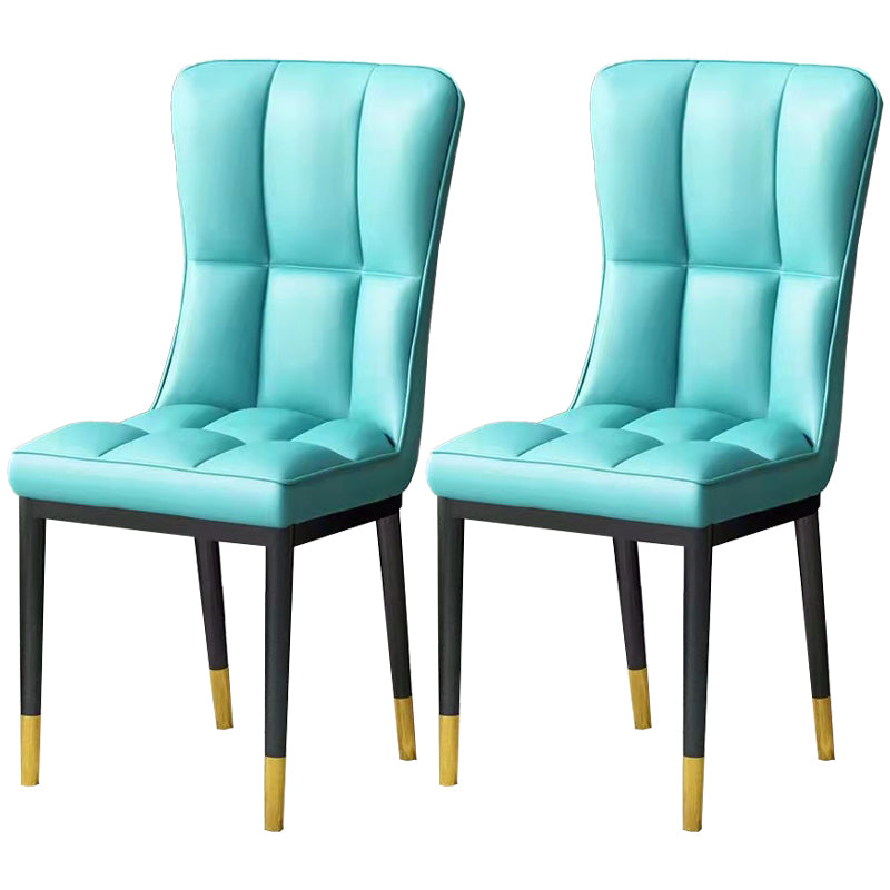 Scandinavian Upholstered Side Chair Armless Solid Back Chairs