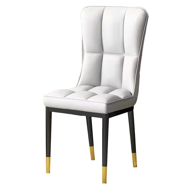 Scandinavian Upholstered Side Chair Armless Solid Back Chairs