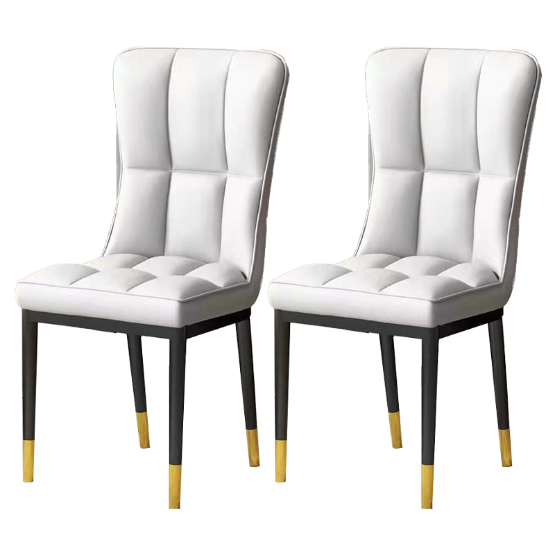 Scandinavian Upholstered Side Chair Armless Solid Back Chairs