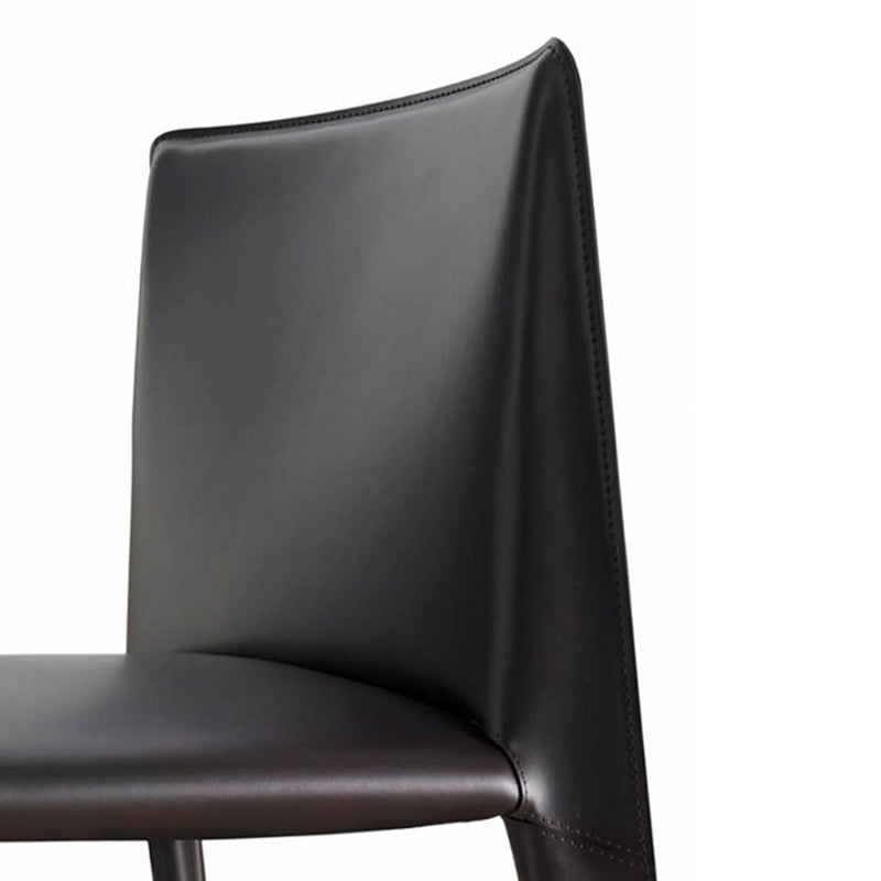 Minimalist Design Leather Dining Chair for Home Solid Back Armless Dining Chair