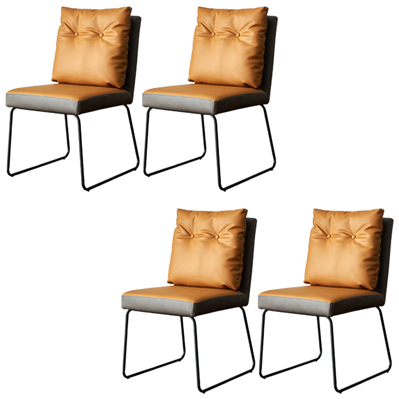 Contemporary Faux Leather Dining Room Chairs Metal Dining Chairs for Home Use