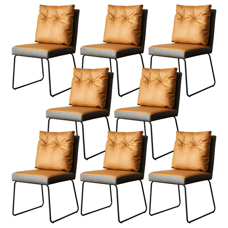 Contemporary Faux Leather Dining Room Chairs Metal Dining Chairs for Home Use