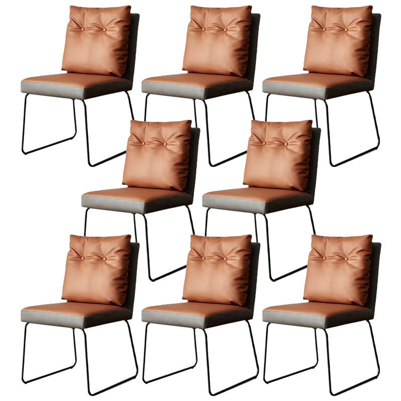 Contemporary Faux Leather Dining Room Chairs Metal Dining Chairs for Home Use