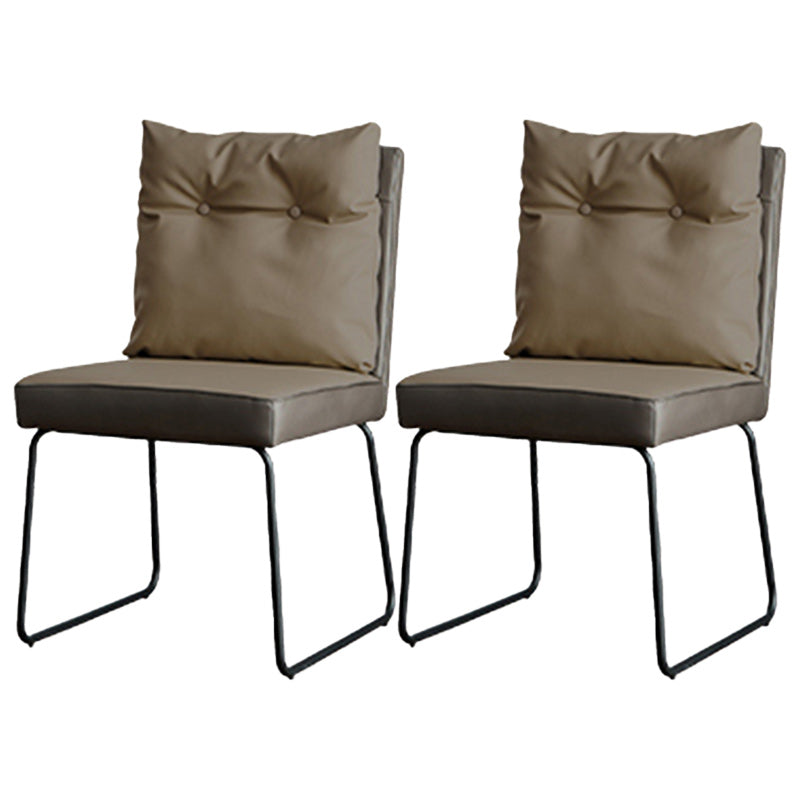 Contemporary Faux Leather Dining Room Chairs Metal Dining Chairs for Home Use