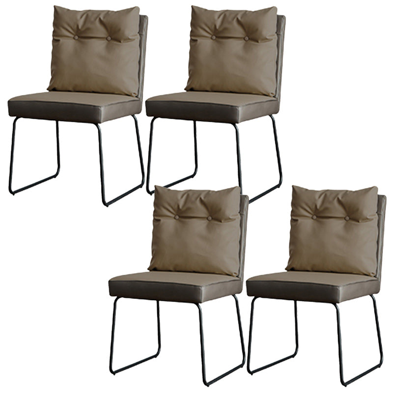 Contemporary Faux Leather Dining Room Chairs Metal Dining Chairs for Home Use