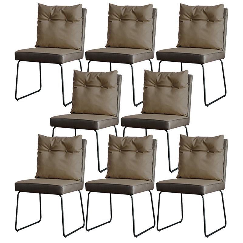 Contemporary Faux Leather Dining Room Chairs Metal Dining Chairs for Home Use