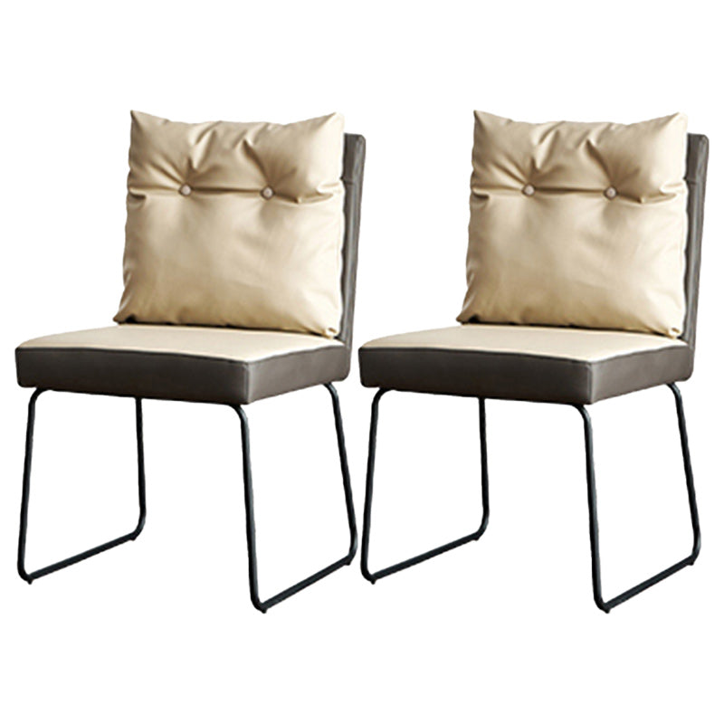 Contemporary Faux Leather Dining Room Chairs Metal Dining Chairs for Home Use