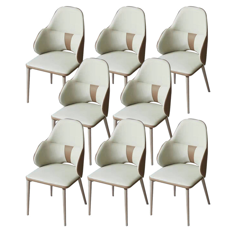 Minimalist Design Arm Leather Dining Chairs Solid Back Chairs for Home Use