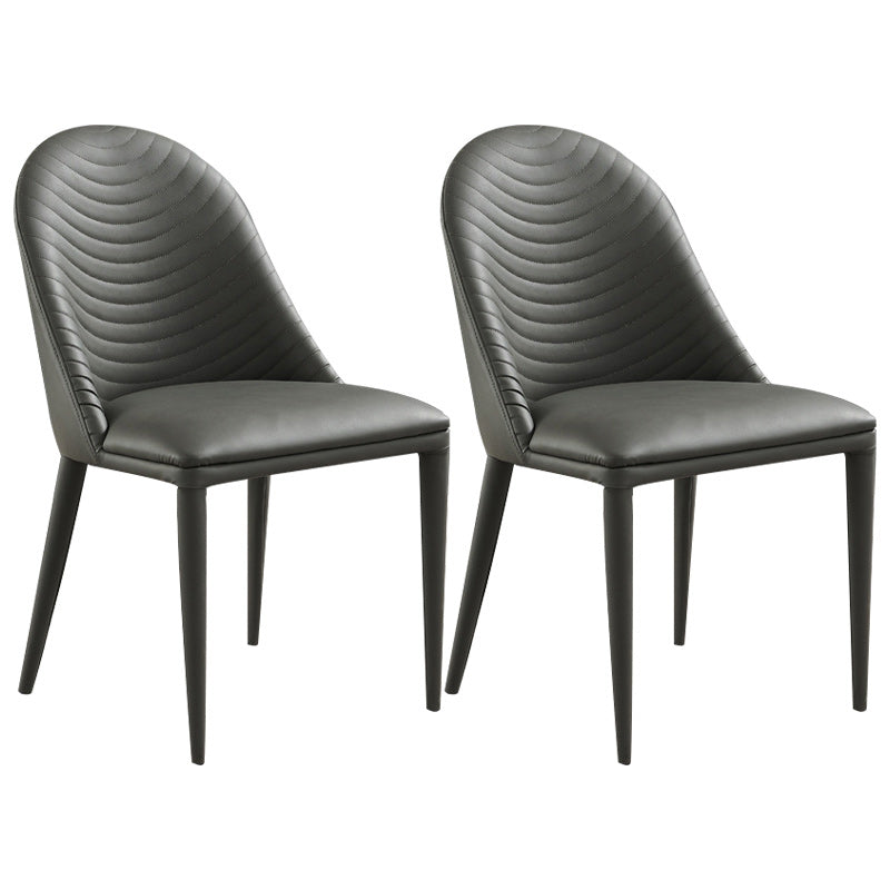 Contemporary Faux Leather Dining Chairs Metal Dining Chairs for Home Use