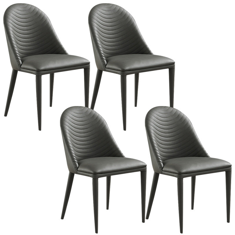 Contemporary Faux Leather Dining Chairs Metal Dining Chairs for Home Use