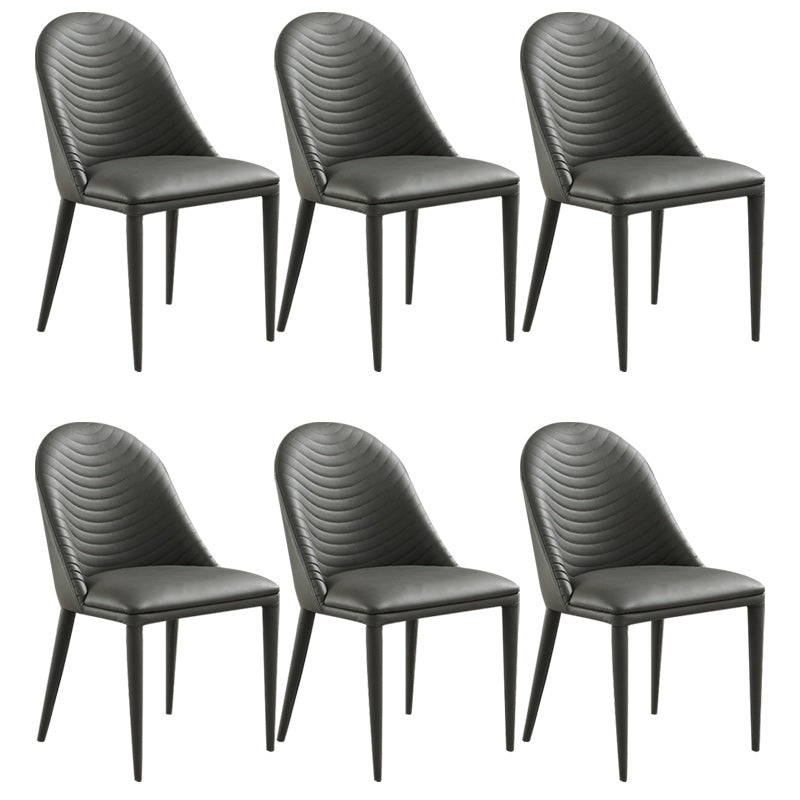 Contemporary Faux Leather Dining Chairs Metal Dining Chairs for Home Use