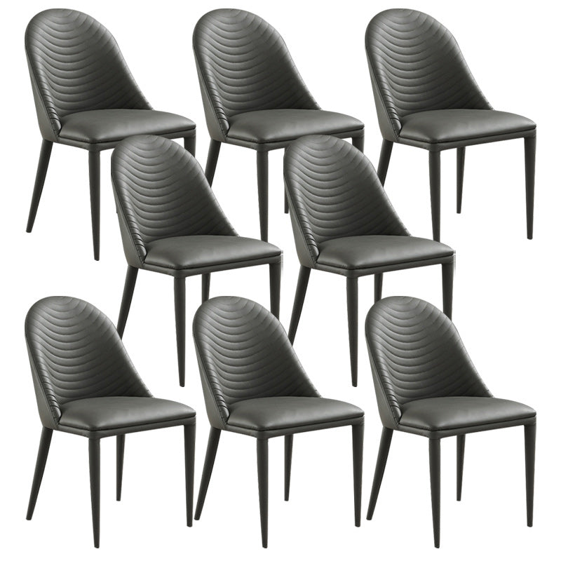 Contemporary Faux Leather Dining Chairs Metal Dining Chairs for Home Use