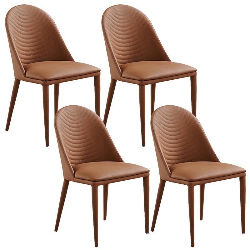 Contemporary Faux Leather Dining Chairs Metal Dining Chairs for Home Use