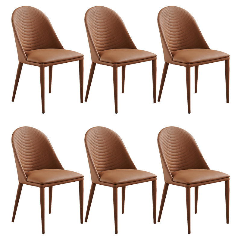 Contemporary Faux Leather Dining Chairs Metal Dining Chairs for Home Use