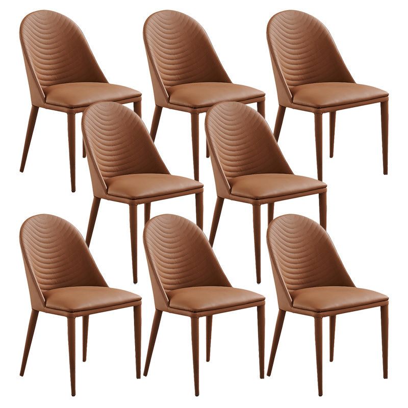 Contemporary Faux Leather Dining Chairs Metal Dining Chairs for Home Use