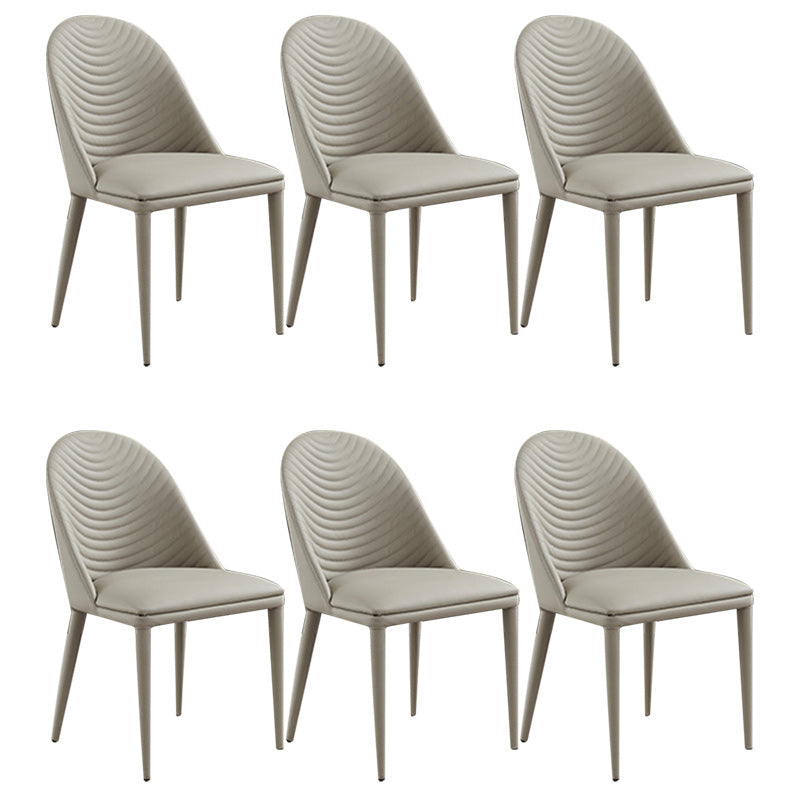 Contemporary Faux Leather Dining Chairs Metal Dining Chairs for Home Use