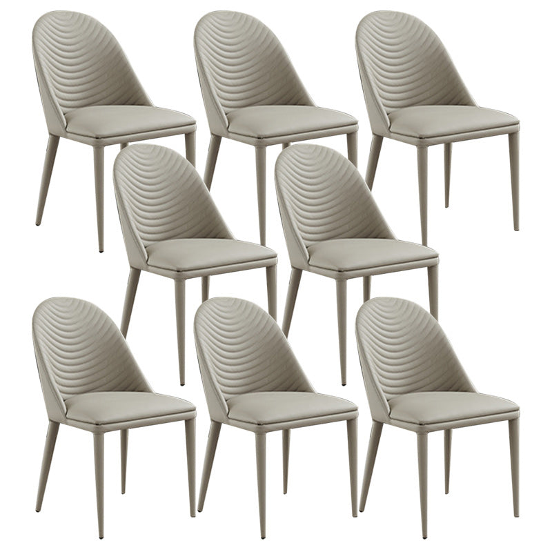 Contemporary Faux Leather Dining Chairs Metal Dining Chairs for Home Use