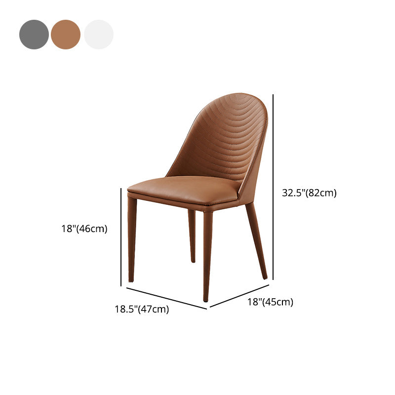 Contemporary Faux Leather Dining Chairs Metal Dining Chairs for Home Use