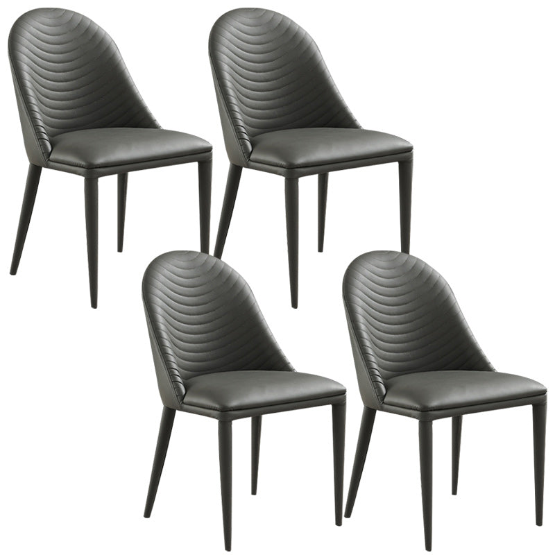 Contemporary PU Leather Dining Room Chairs Metal Dining Chairs for Home Use