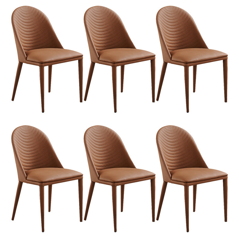 Contemporary PU Leather Dining Room Chairs Metal Dining Chairs for Home Use