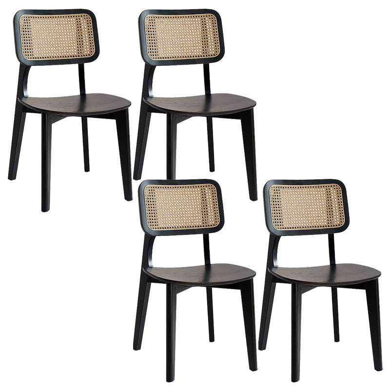 Traditional Wood Dining Chairs Open Back Dining Side Chair for Restaurant Use