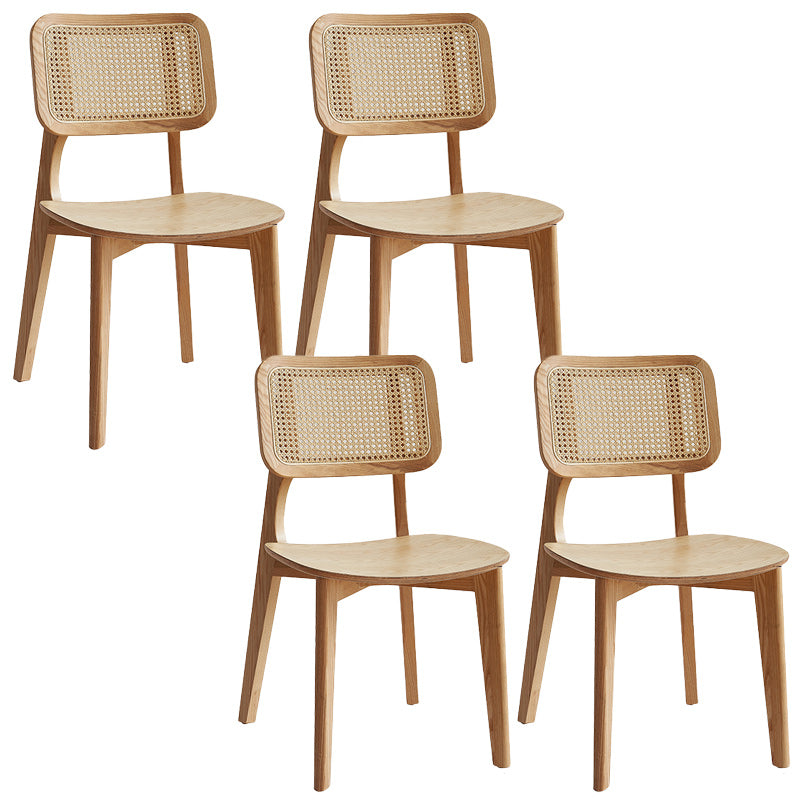 Traditional Wood Dining Chairs Open Back Dining Side Chair for Restaurant Use