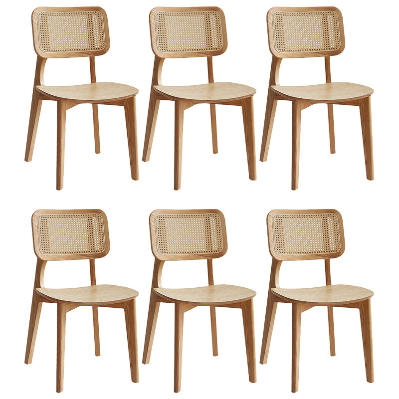 Traditional Wood Dining Chairs Open Back Dining Side Chair for Restaurant Use