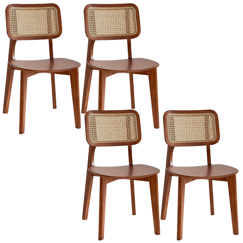 Traditional Wood Dining Chairs Open Back Dining Side Chair for Restaurant Use