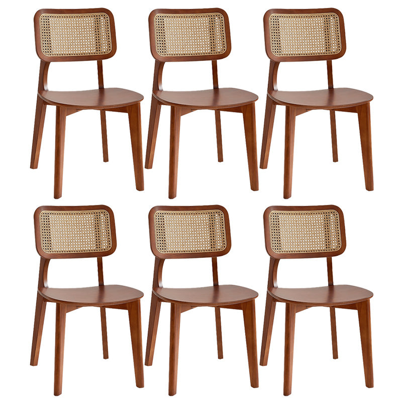 Traditional Wood Dining Chairs Open Back Dining Side Chair for Restaurant Use