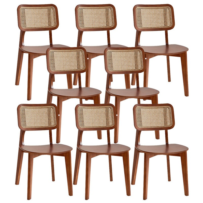 Traditional Wood Dining Chairs Open Back Dining Side Chair for Restaurant Use