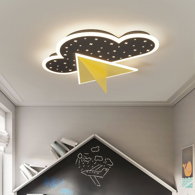 Cloud Shape LED Ceiling Lamp Kids Style Iron 2 Lights Flush Mount for Bedroom