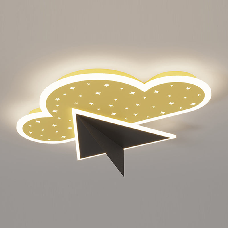 Cloud Shape LED Ceiling Lamp Kids Style Iron 2 Lights Flush Mount for Bedroom