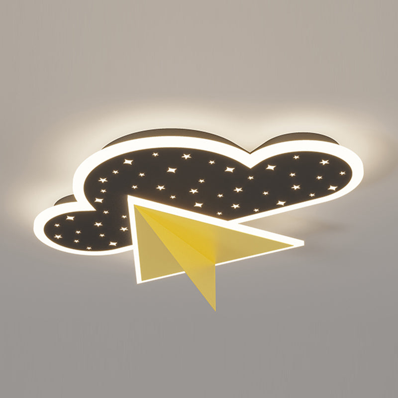 Cloud Shape LED Ceiling Lamp Kids Style Iron 2 Lights Flush Mount for Bedroom