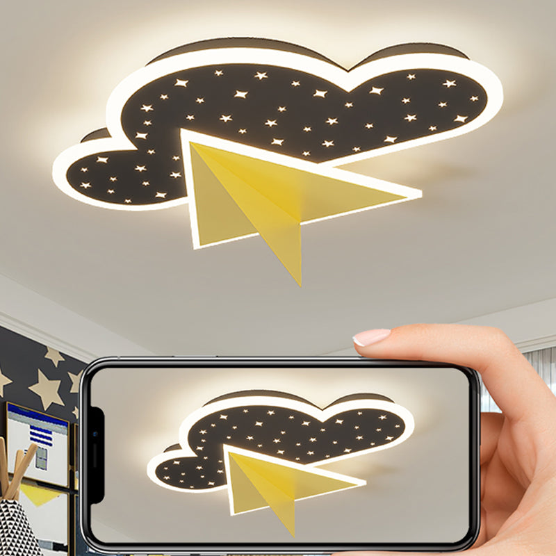 Cloud Shape LED Ceiling Lamp Kids Style Iron 2 Lights Flush Mount for Bedroom